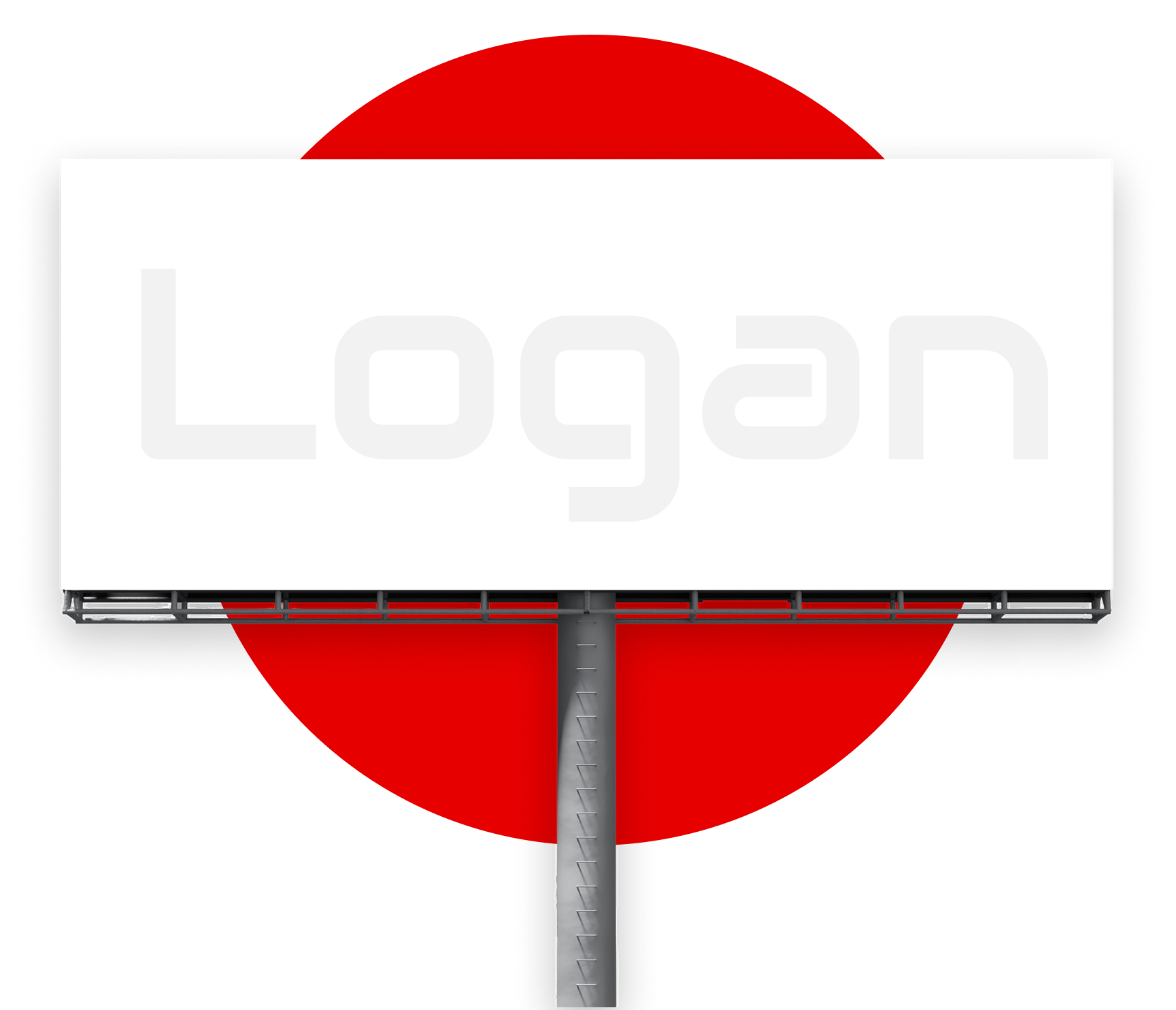 Billboard with red circle background
