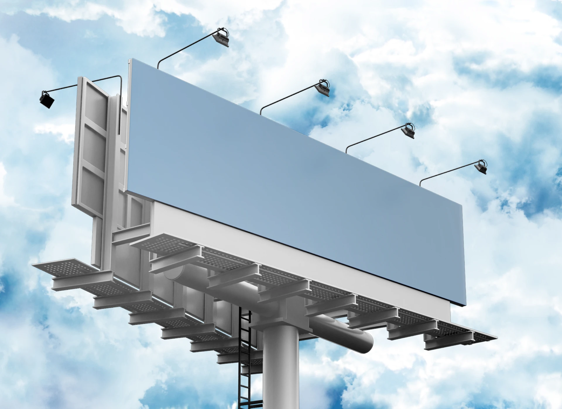 Blank billboard against cloudy sky